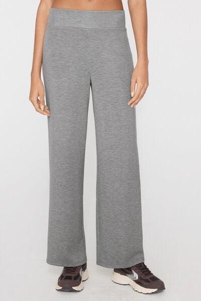 Grey Soft Touch Palazzo Pants, 5701_201Z, large image number 1