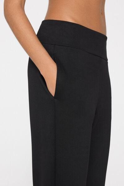 Black Soft Touch Welt Pockets Joggers, Black, large image number 3