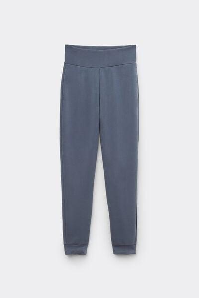 Blue Soft Touch Cuffed Ankle Joggers, 5701_213Z, large image number 4