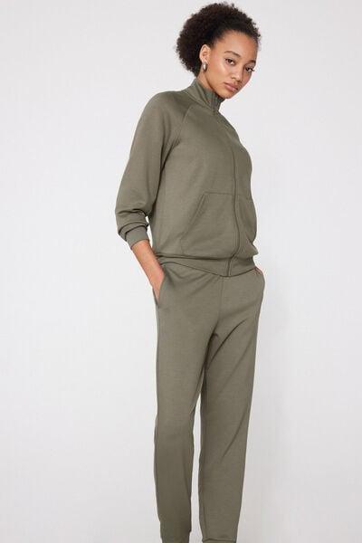 Green Soft Touch Cuffed Ankle Joggers, 5701_229Z, large image number 0