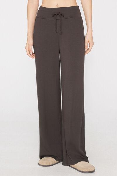 Brown Superior Softness Palazzo Pants, 5701_495Z, large image number 1