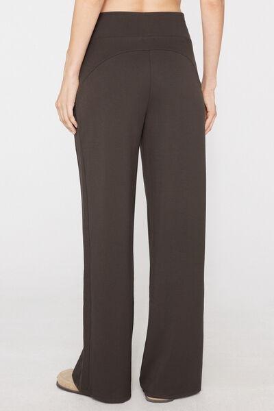 Brown Superior Softness Palazzo Pants, 5701_495Z, medium