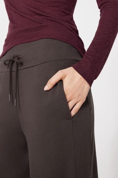 Brown Superior Softness Palazzo Pants, 5701_495Z, large image number 3