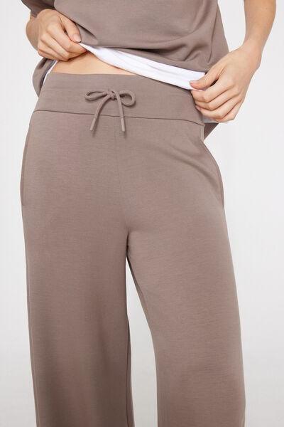 Brown Superior Softness Palazzo Pants, 5701_530Z, large image number 3