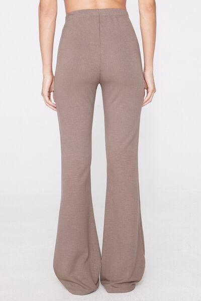 Brown Superior Softness Ribbed Flare Pants, 5701_530Z, large image number 2
