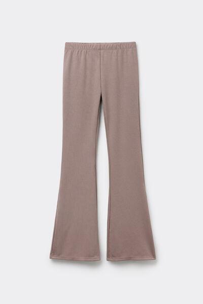 Brown Superior Softness Ribbed Flare Pants, 5701_530Z, large image number 4