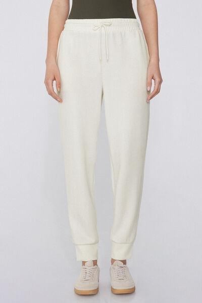 White Soft Touch Fleece Joggers, , medium