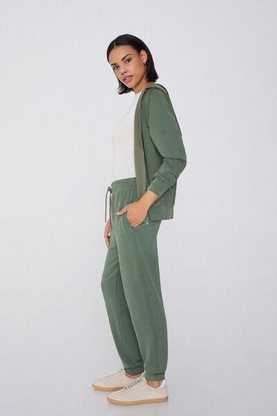 Green Soft Touch Jogger Pants, , large image number 1