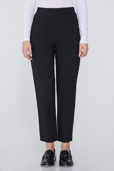 Black Canvas Cigarette Trousers, , large image number 0