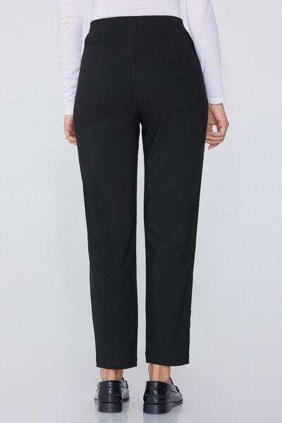 Black Canvas Cigarette Trousers, , large image number 2
