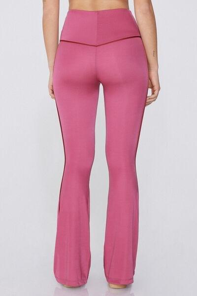 Purple Flared Microfibre Trousers, , large image number 2