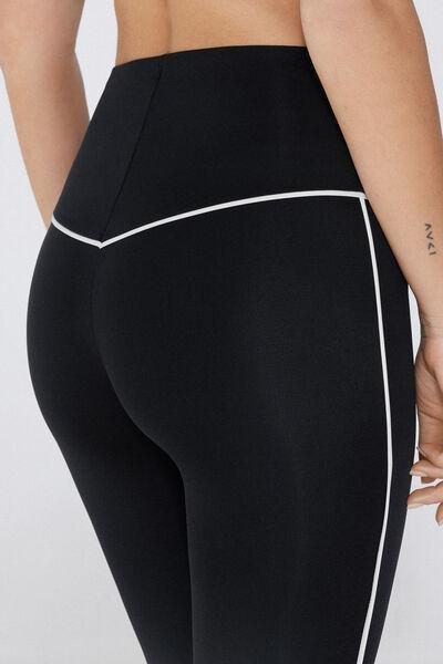 Black Palazzo Microfibre Leggings, , large image number 3