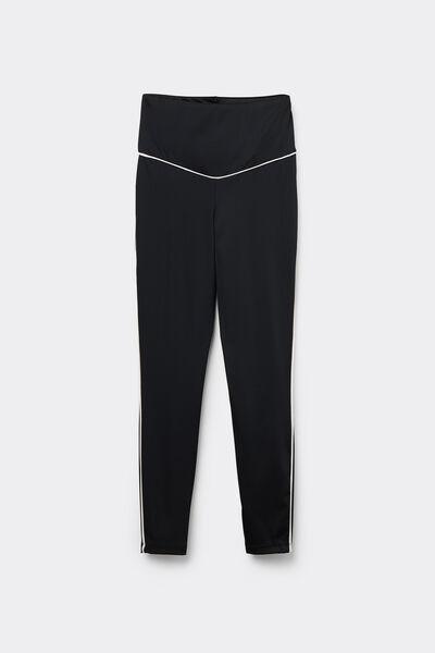 Black Palazzo Microfibre Leggings, , large image number 4