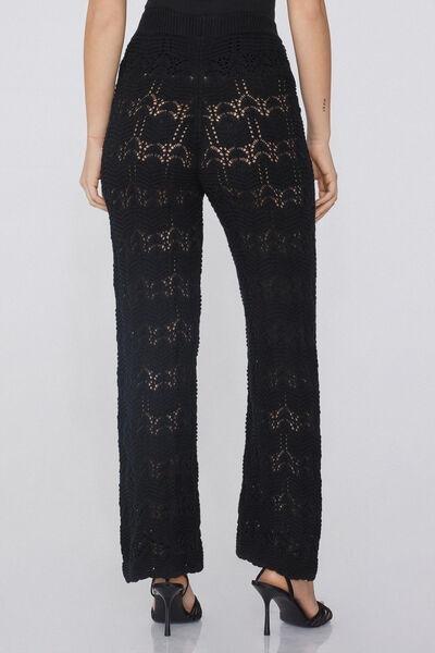 Black Long Crochet Trousers, , large image number 2
