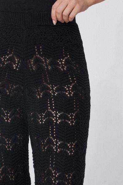 Black Long Crochet Trousers, , large image number 3