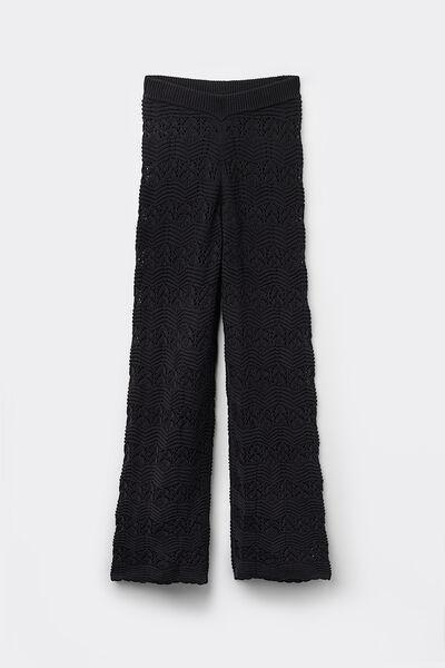 Black Long Crochet Trousers, , large image number 4