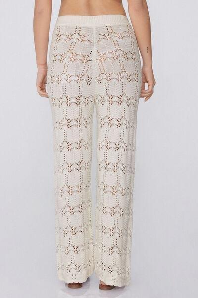 Cream Long Crochet Trousers, , large image number 2
