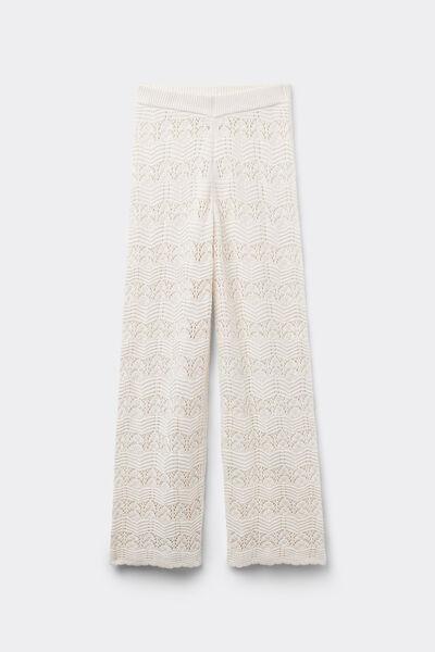 Cream Long Crochet Trousers, , large image number 4
