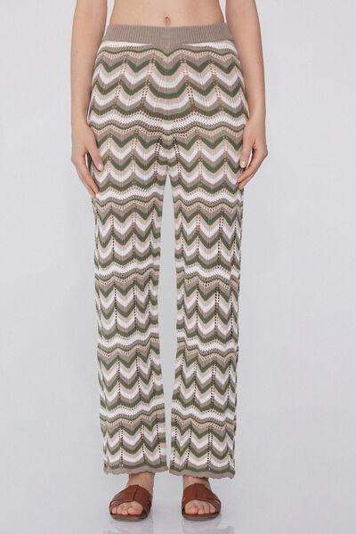 Multicolour Long Crochet Pants, , large image number 0