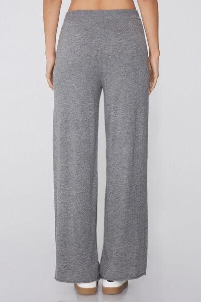 Grey Heavy Palazzo Wool Joggers, 5701_929V, medium