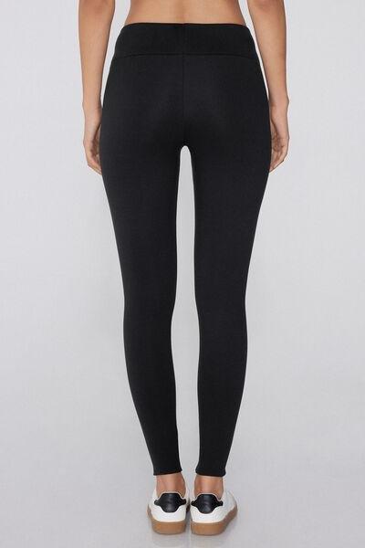 Black Silk Touch Cotton Leggings, Black, large image number 2