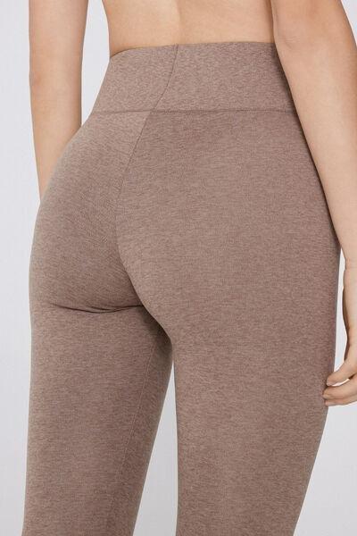 Cream Silk Touch Soft-Fabric Leggings, 5701_924Y, large image number 3