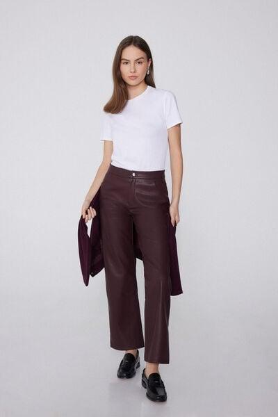 Violet Cigarette Effect Coated Pants, , large image number 1