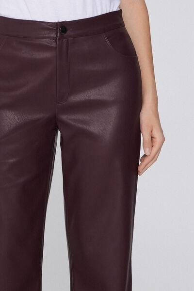 Violet Cigarette Effect Coated Pants, 5701_919Y, large image number 3