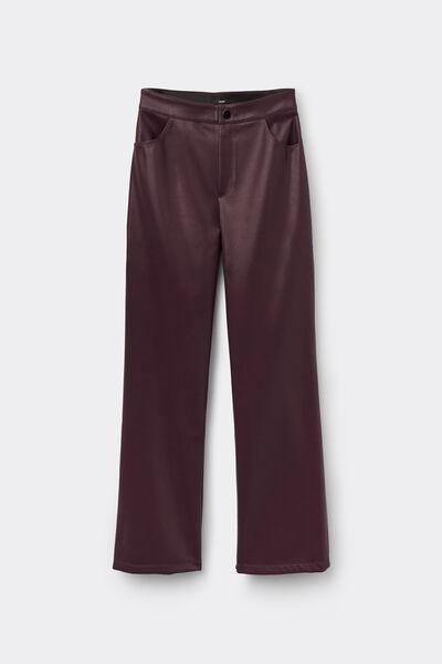 Violet Cigarette Effect Coated Pants, 5701_919Y, large image number 4