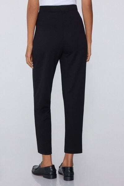 Black Straight Fit Pants, Black, large image number 2