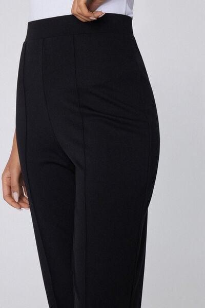 Black Straight Fit Pants, Black, large image number 3