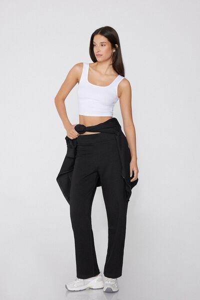 Black Ultrasoft Touch Fleece Trousers, Black, large image number 0