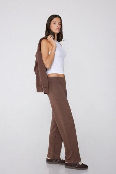 Brown Ultrasoft Touch Fleece Trousers, 5701_163Z, large image number 1