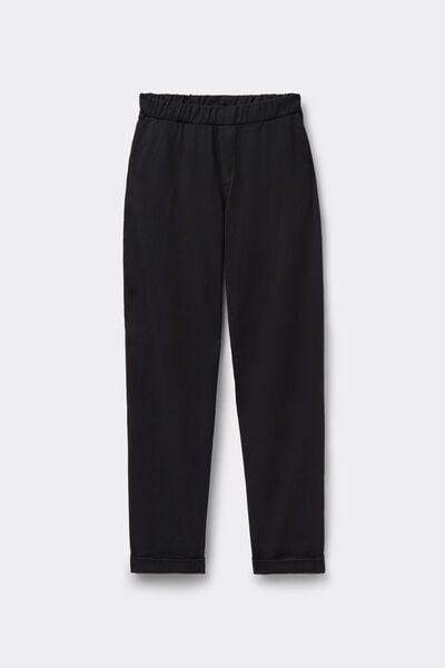 Black Gabardine Cigarette Trousers, Black, large image number 4