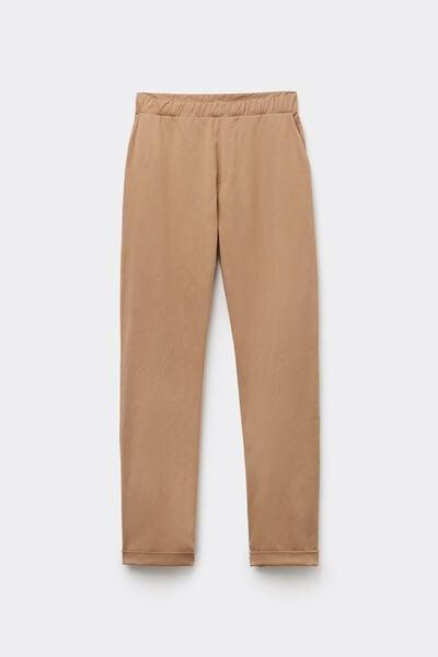 Beige Gabardine Cigarette Trousers, 5701_167Z, large image number 4