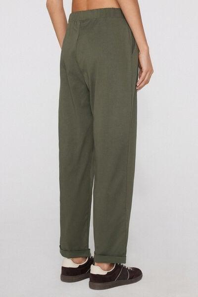 Green Gabardine Cigarette Trousers, 5701_223Z, large image number 2