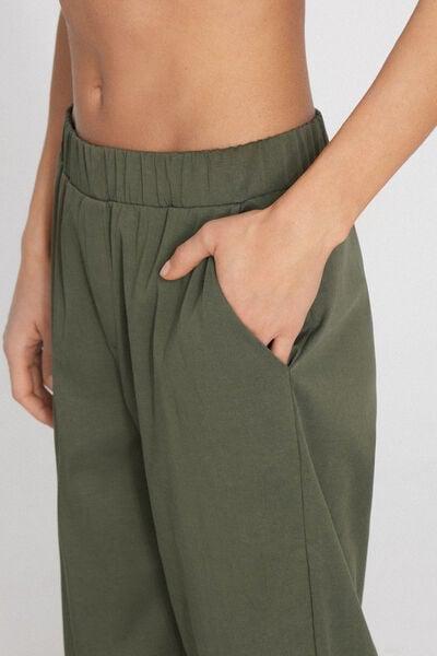 Green Gabardine Cigarette Trousers, 5701_223Z, large image number 3