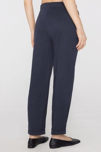 Navy Gabardine Cigarette Trousers, Absolute Blue, large image number 2