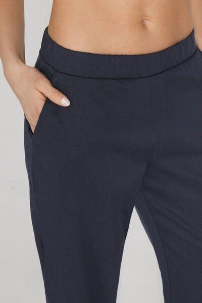 Navy Gabardine Cigarette Trousers, Absolute Blue, large image number 3