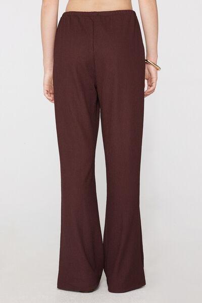 Brown Crinkle Effect Palazzo Pants, 5701_529Z, medium