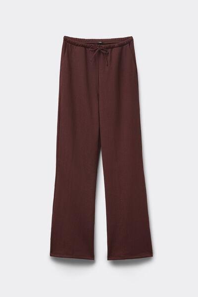 Brown Crinkle Effect Palazzo Pants, 5701_529Z, large image number 4