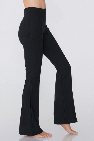 Black Stretch Flared Trousers, , large image number 3
