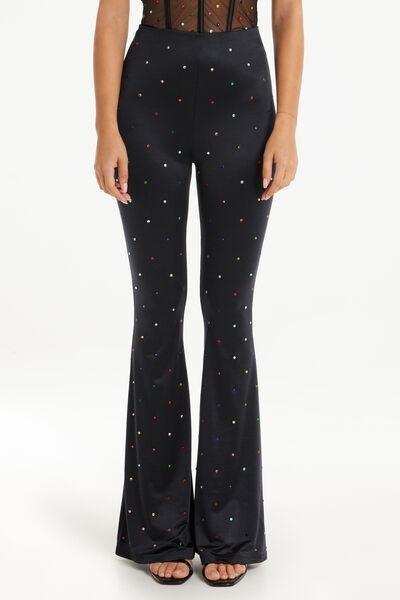 Black Limited Edition Colourful Rhinestone Trousers, , large image number 0
