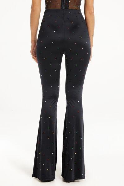 Black Limited Edition Colourful Rhinestone Trousers, , large image number 2