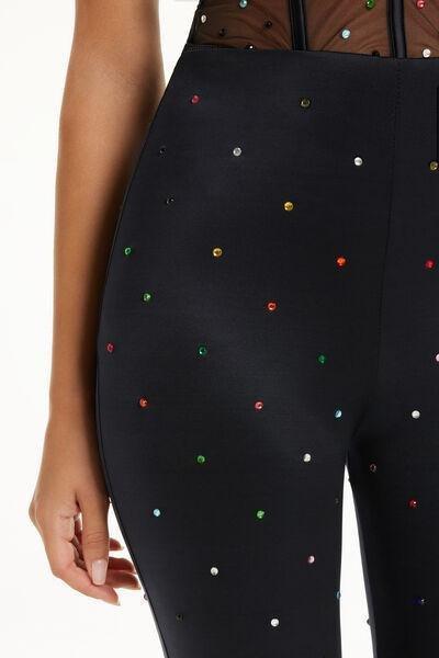 Black Limited Edition Colourful Rhinestone Trousers, , large image number 3