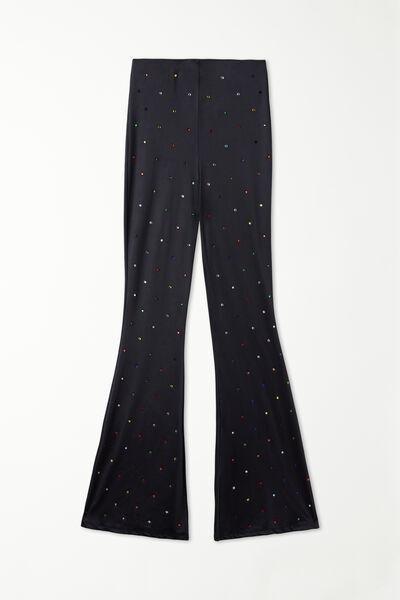 Black Limited Edition Colourful Rhinestone Trousers, , large image number 4