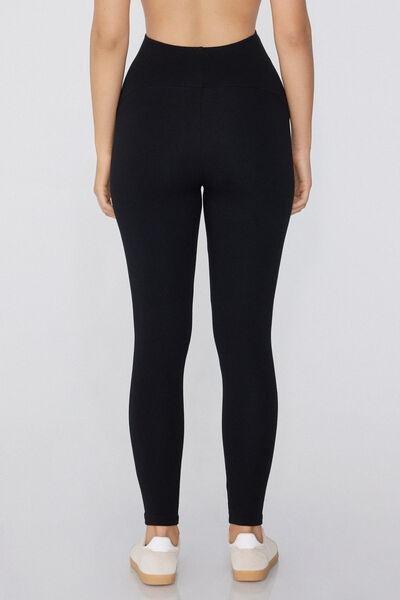 Black Maternity Thermal Cotton Leggings, , large image number 2