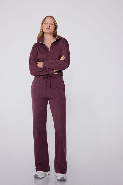 Violet Palazzo Cotton Sweatpants, 5701_728Y, large image number 0