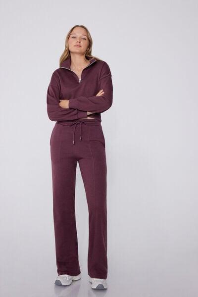 Violet Palazzo Cotton Sweatpants, 5701_728Y, large image number 1