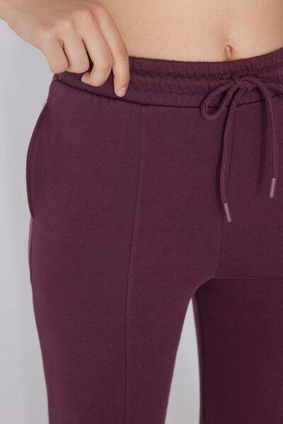 Violet Palazzo Cotton Sweatpants, 5701_728Y, large image number 3